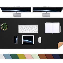 Large black desk mat