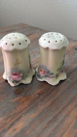 Antique Porcelain Salt and Pepper Shakers