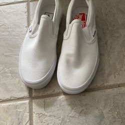 White Slip On Vans