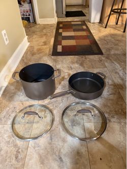 Anolon 2-piece non-stick pots and pans set with lids