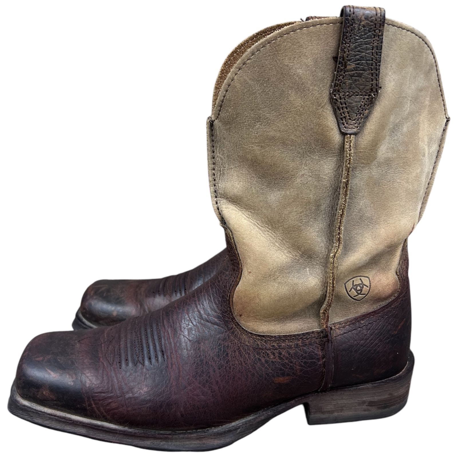 Ariat 10002317 Rambler Distressed Leather Pull On Square Toe Boots