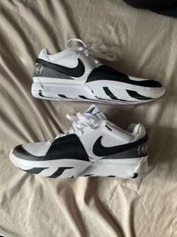 Nike Ja 1 'Scratch 2.0' White Black Basketball Shoes FQ4796-101 Mens Size 12