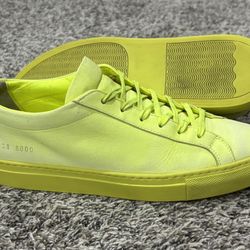 Women’s COMMON PROJECTS ‘Achilles’ Yellow Leather Sneakers Size US 8 EUR 38