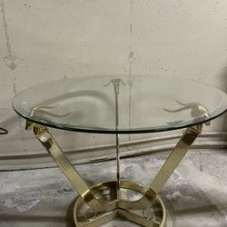 Brass/glass End Table