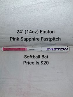 24" (14oz) Easton Pink Sapphire Fastpitch Softball Bat (Price Is $20)