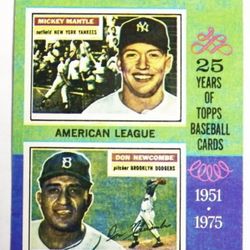 1975 Topps #194 1956 MVPS, HOF MICKEY MANTLE & Don Newcombe