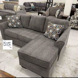 Brand New Living Room 💥 Slate Gray Queen Sofa Chaise Sleeper Sectional Couch| L Shaped| Sleeper Sofa| Brise| Chair Available|