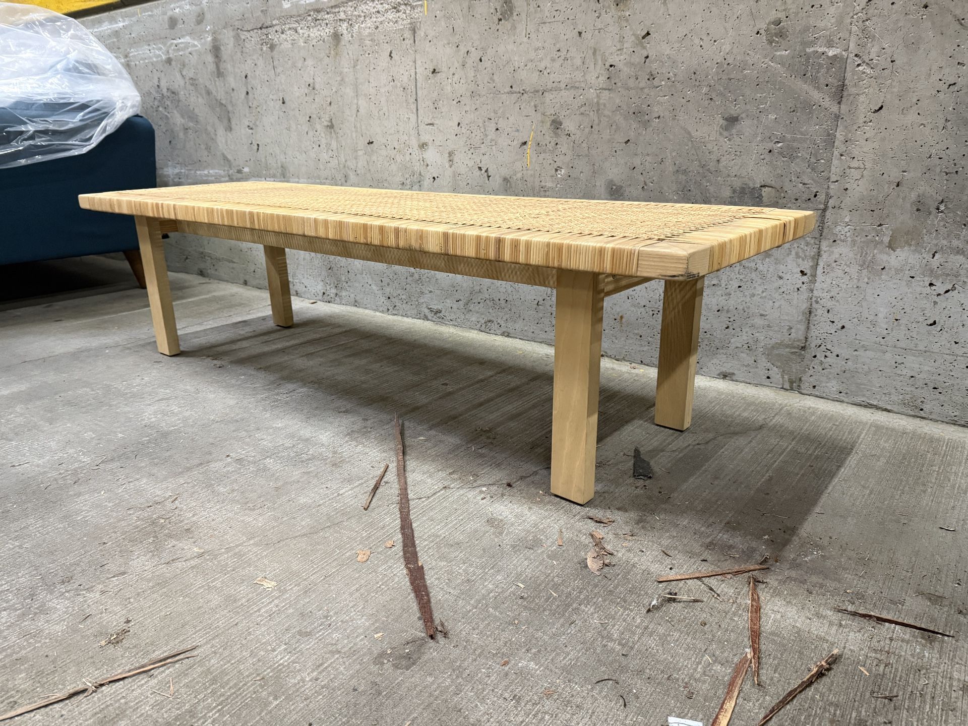 Wicker Bench/Coffee Table