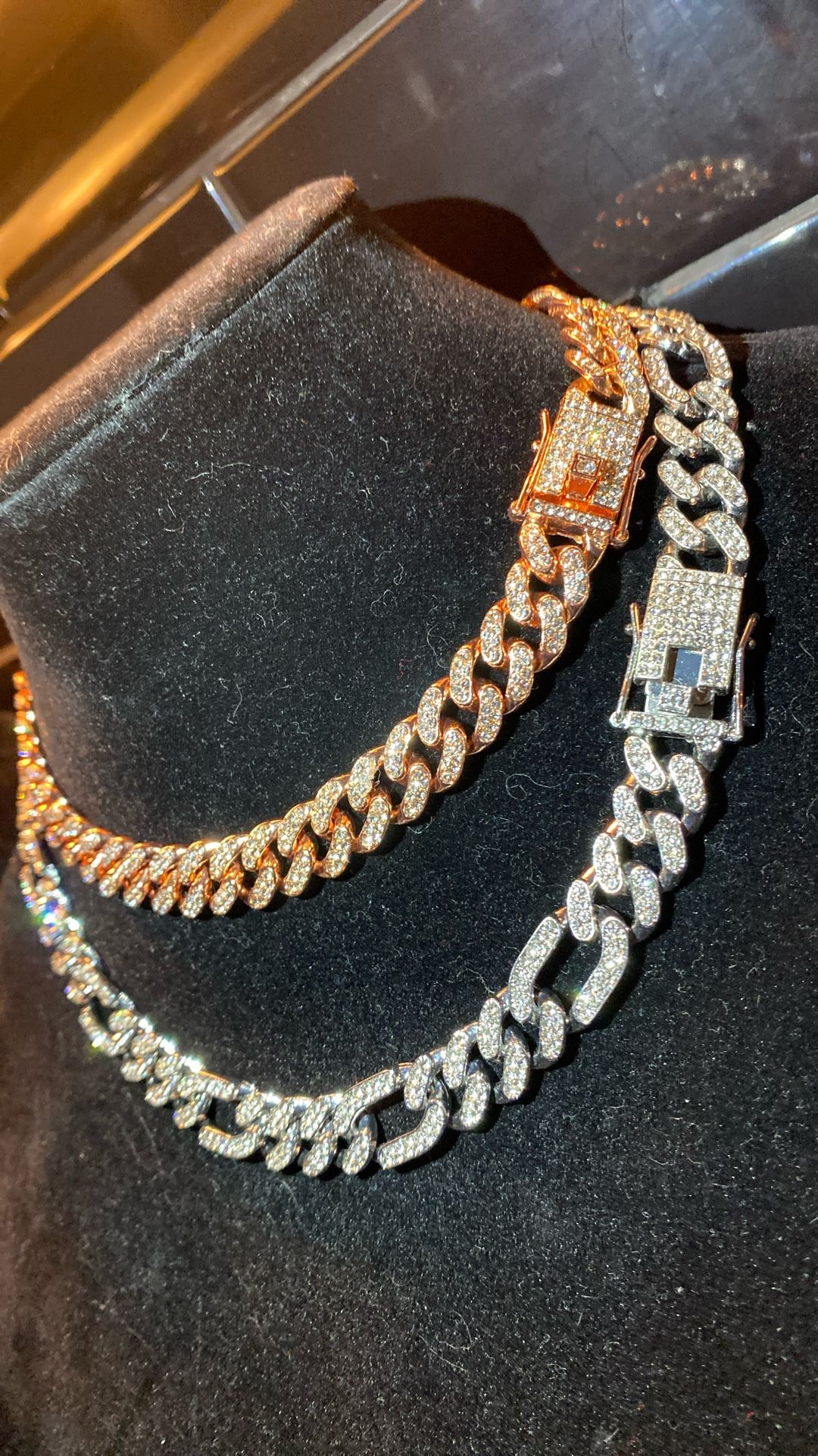 Real Red Rose Gold 16 Inch Choker And Figueroa 20 Inch Two Pieces