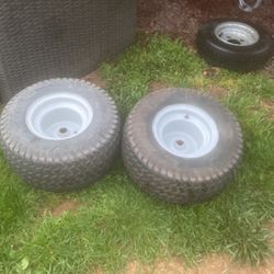 Rear tractor tires and wheels