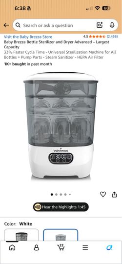 Baby Brezza Bottle Sterilizer and Dryer Advanced