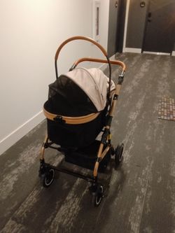 Pet Stroller with Canopy and Bassinet