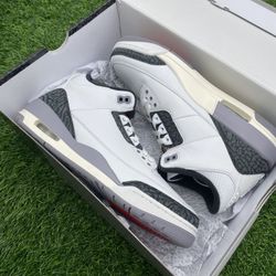 New Jordan 3 “Grey Cement” Size 9M
