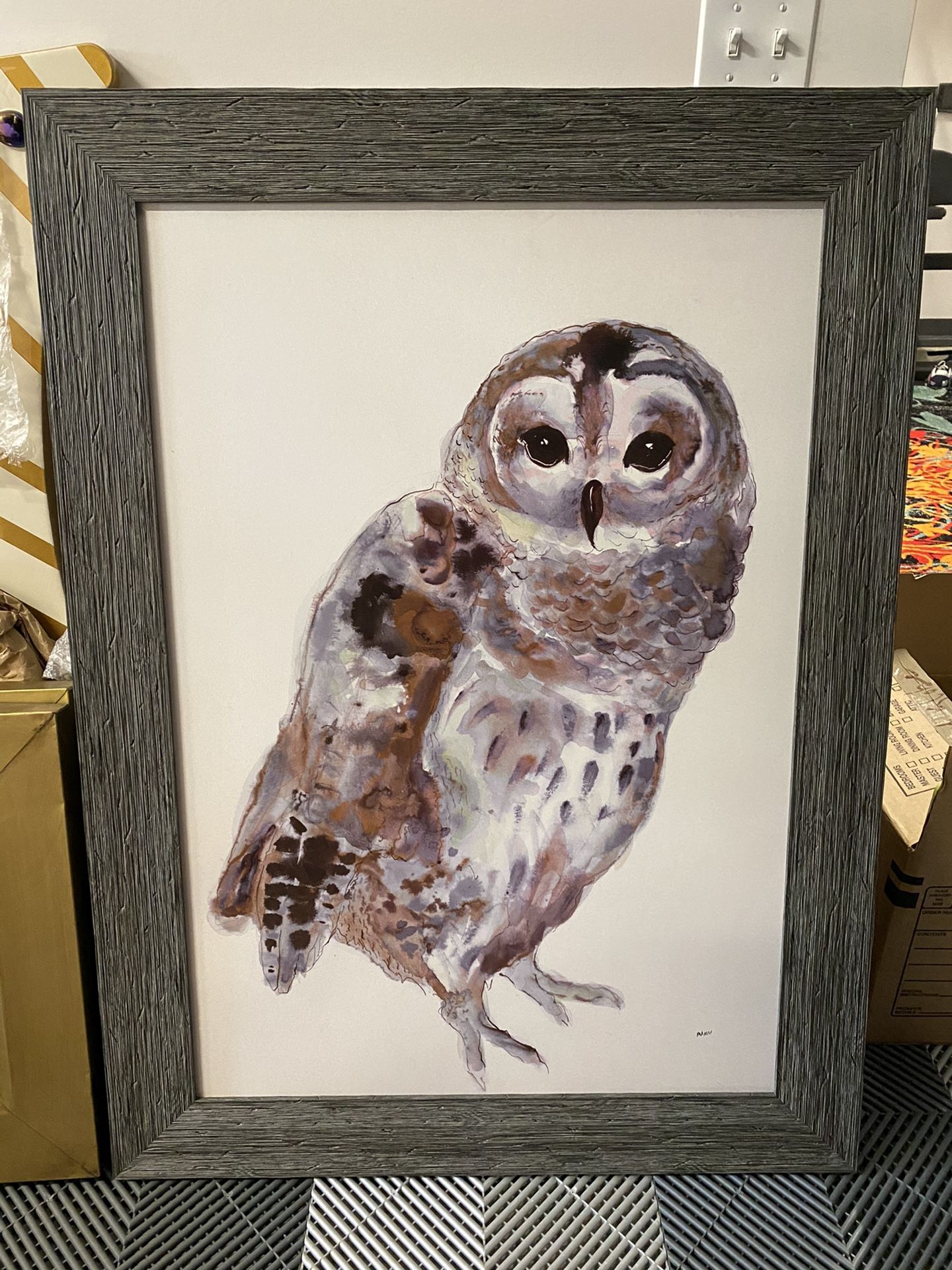 Large Owl Wall Art 46.5 x 34.25 great for staging / model homes