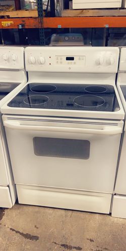 GE Electric Stove Glass Top WHITE