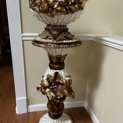 Stand With Wide Vase For The Flowers 