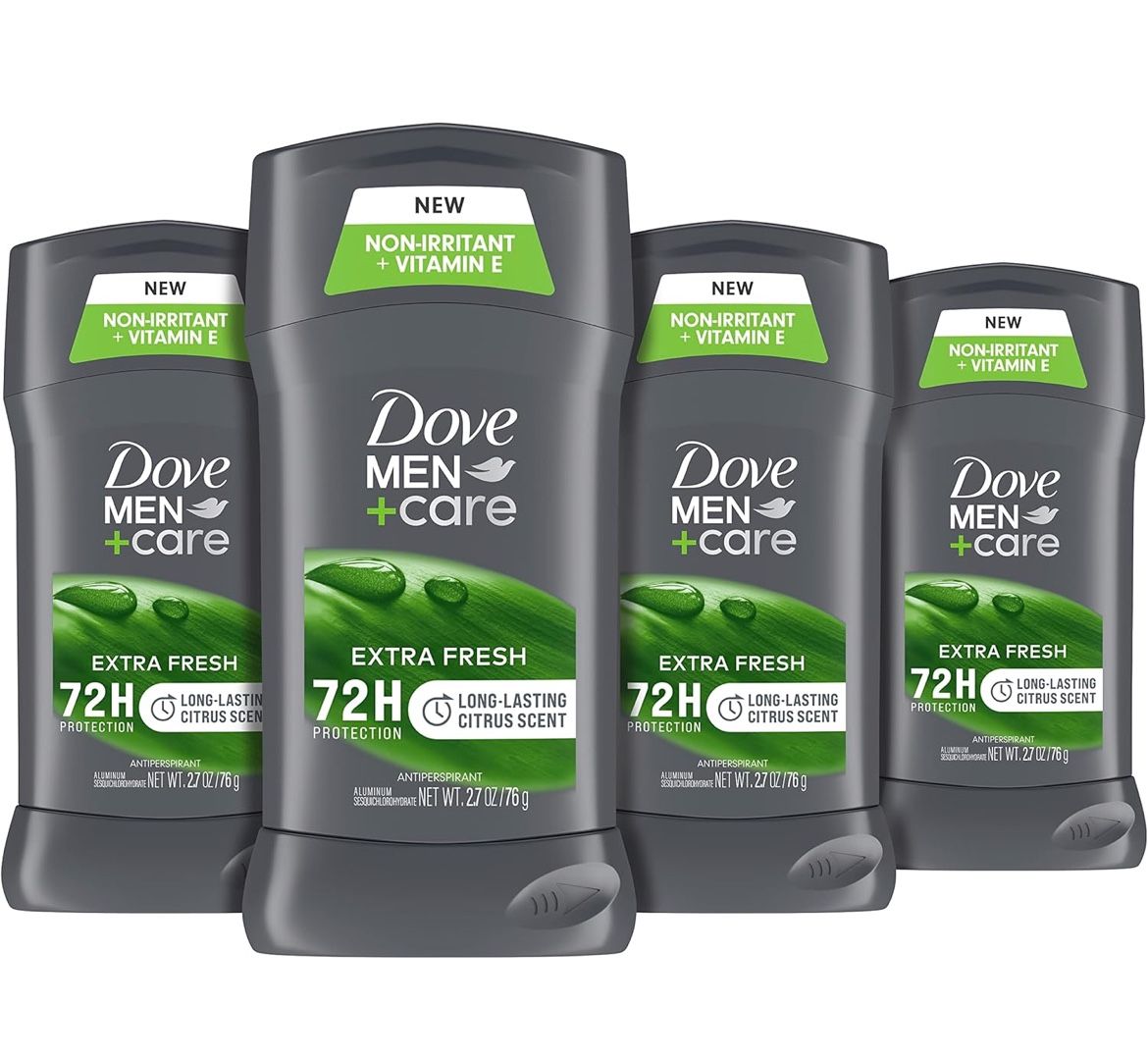 Dove Men + Care Antiperspirant Deodorant, 72hr Sweat & Odor Protection, Vitamin E, Triple Moisturizer, 4 Pack@H6-585