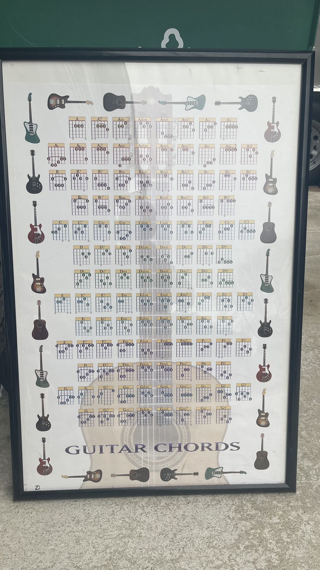 Guitar Chords Picture Framed Picture Poster 37x25