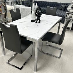 Marble Top Table Set New Dining Set Dining Table 4 Chairs