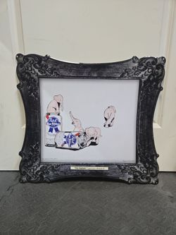 Pink Elephants 2012 PBR Art tin sign