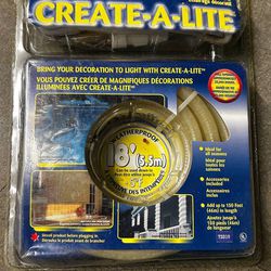  NOS Globe Create A Lite 18 Ft Decorative Extendable Rope Lighting Outdoor 