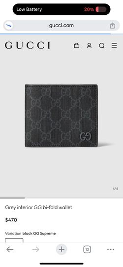 BRAND NEW Gucci Grey interior GG bi-fold wallet