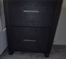 Black 2-Drawer Nightstand