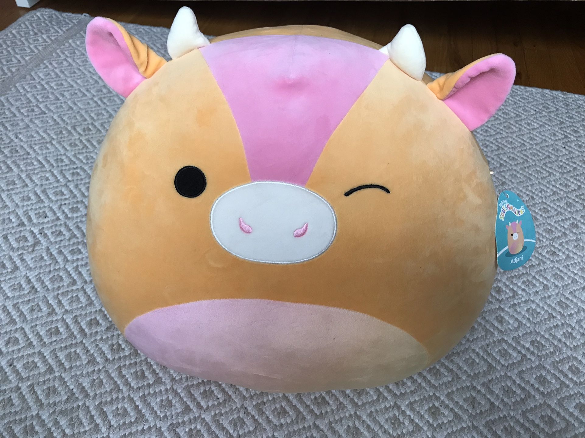Pillow-Toy. Adjani the Sunset Cow Squishmallow Cute Plush Toy.
