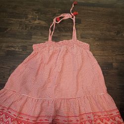 Old Navy Red White Gingham Tie Strap Sun Dress XL