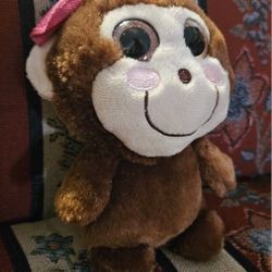 VALENTINES DAY  BROWN  MONKEY  STUFFED  PLUSH  ANIMAL TOY 