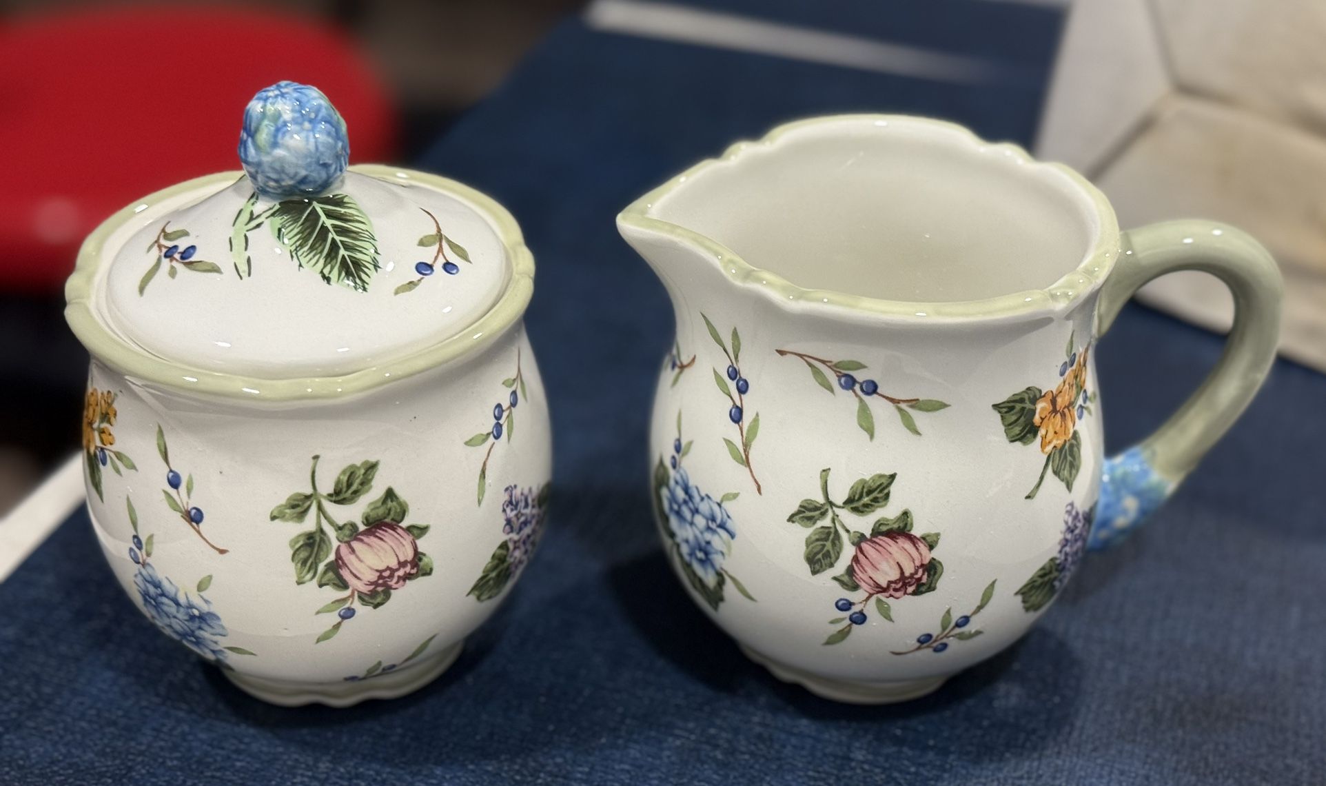 Princess House Vintage garden Sugar Bowl And Creaer