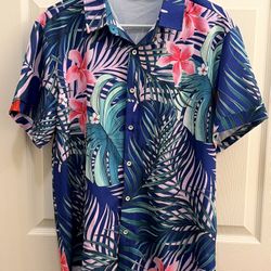 New Men’s Tropical Hawaiian Shirt Size M