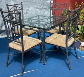 Glass Table Four Chairs