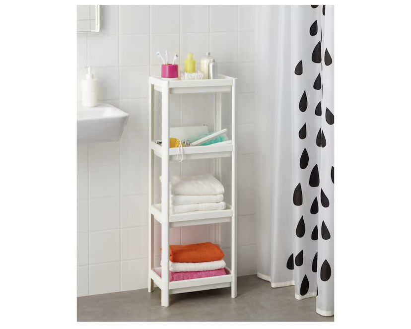 NEW Bathroom Storage Shelves White Heavy Duty Plastic Clothes Storage Towels Storage Cabinet Kitchen Rack  