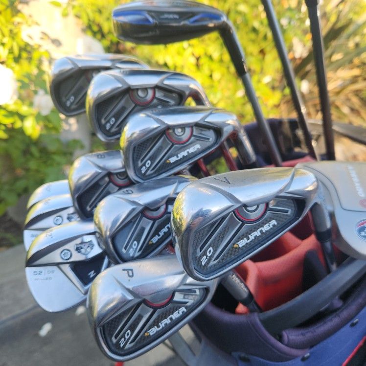 Taylormade BURNER 2.0 Set of Golf Clubs, Driver, Wood, Hybrid, Wedges, Putter & Bag