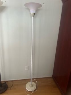 White Torchiere Floor Lamp