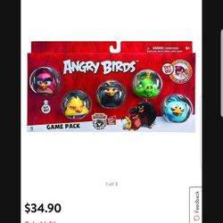 Angry Birds Game Pack Red, Bomb, Chuck, King & Blue Bird Figure 5-Pack