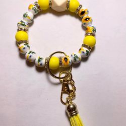 Sunflower Keychain Wristlet 