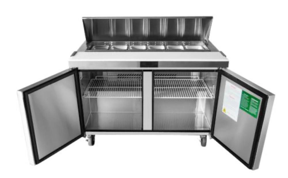 NEW Commercial 2 Door Refrigerated Prep Table / Sandwich Salad Station – 220V