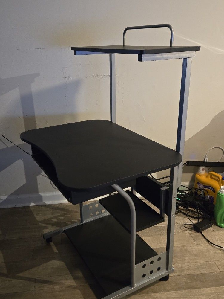 Mobile Computer Office Desk, Black