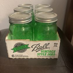 Green Ball Vintage Style Jars