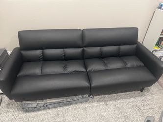 Ollie 73" Faux Leather Square Arm