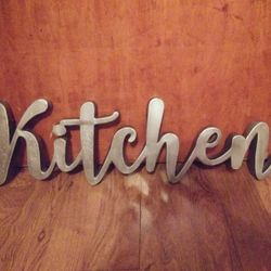 Cursive Kitchen Metal Wall Sign