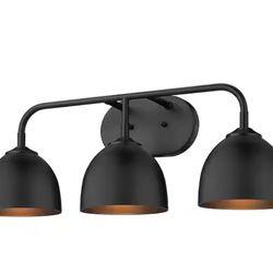 Zoey 8 in. 3-Light Matte Black Vanity Light