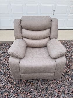 Recliner (Like New) Cream with FREE brown cover and 4 furniture sliders