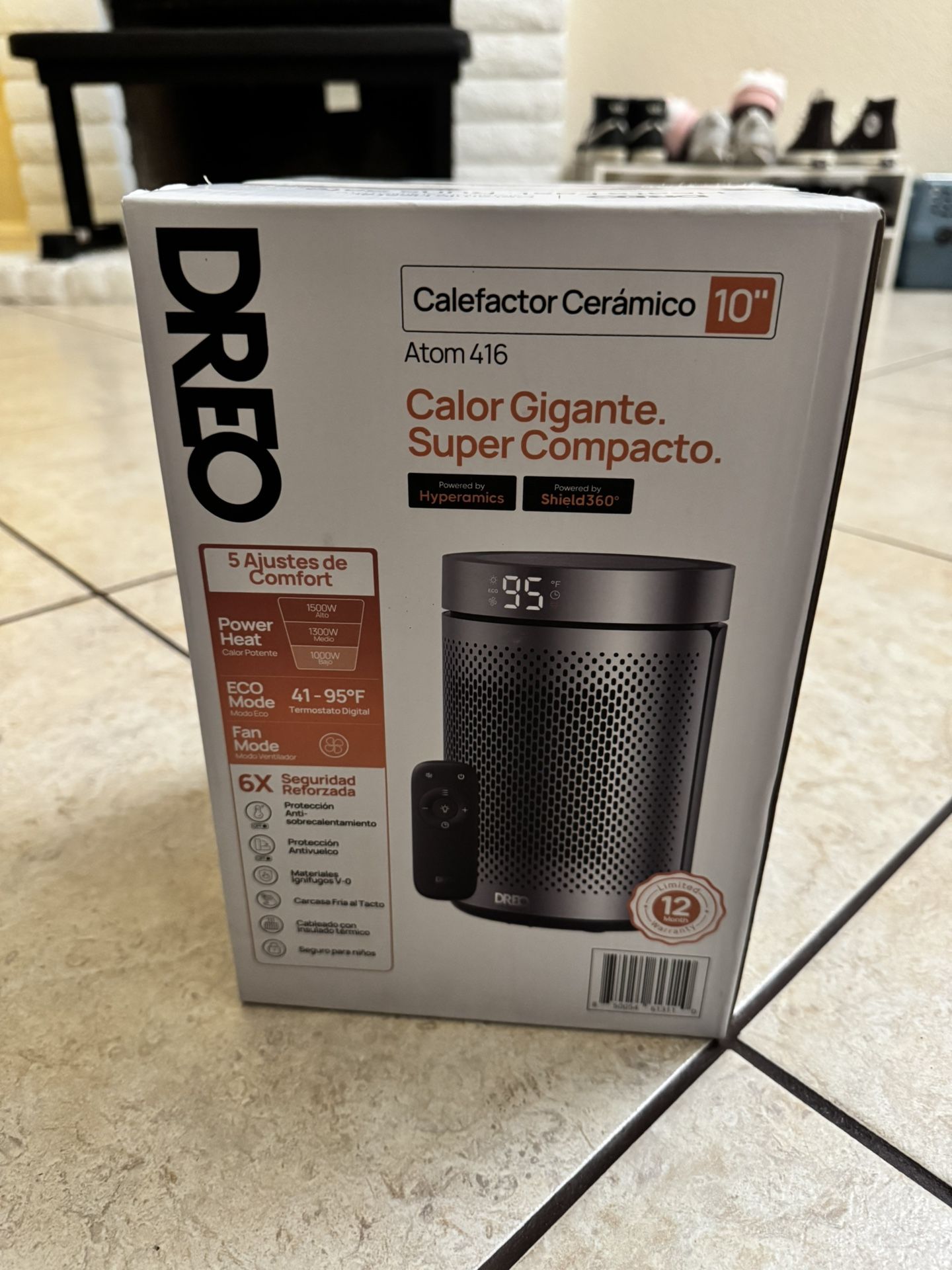 DREO 10” Portable Space Heater With Remote 
