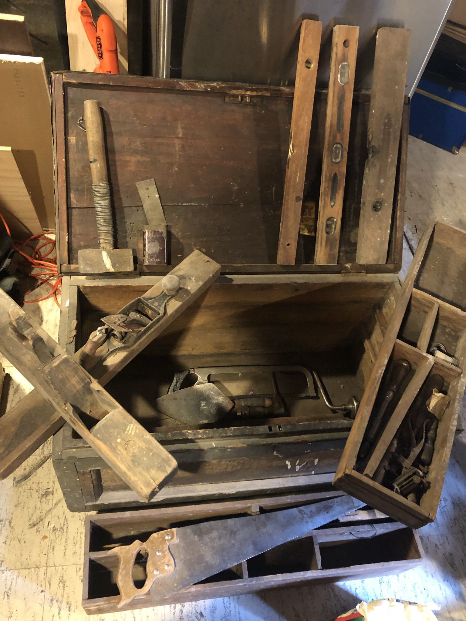 Vintage Woodworking Tools And Chest