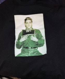 Elvis Presley Mug Shot Black 2XL T-shirt Brand New