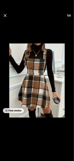 TikTok Shop Khaki Plaid Dress