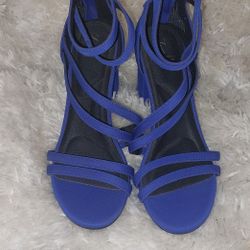 Blue & Black Heels Size 8